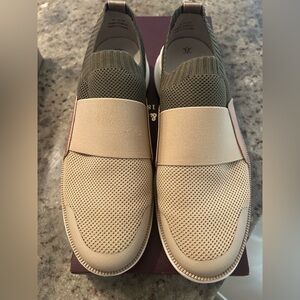 Johnston & Murphy Beige and Olive Slip-On Sneakers
